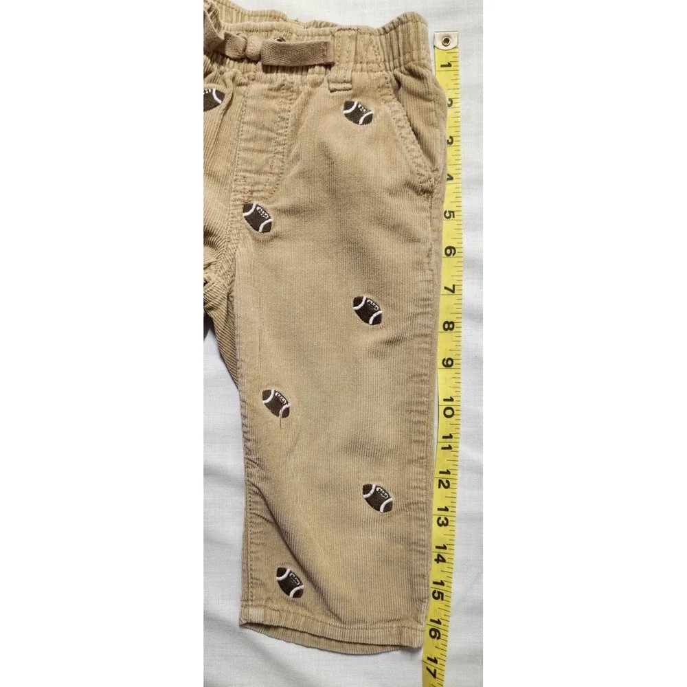 Gymboree 2013 Khaki Cordurory Embroidered Footbaall Pants Size 12-18 Mo...‎